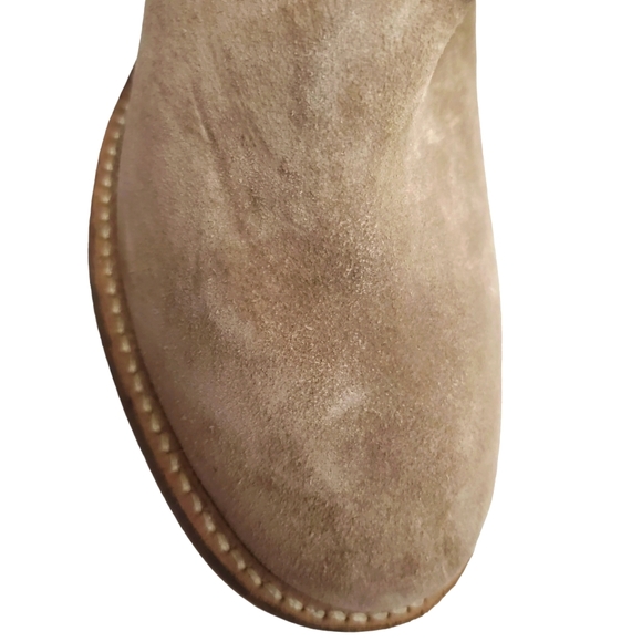 Dingo Twisted Sister Suede Leather Boots Neutral Tan Size 6.5 Block Heel - Picture 9 of 12